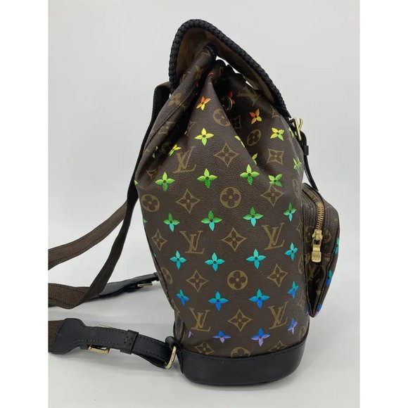 OOAK Louis Vuitton Hand Painted Leather Wrapped Montsouris GM Backpack - Picture 4 of 16